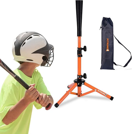 Baseball Softball Tee for Kids Toddles 3-10 Years Batting Hitting Tee T Ball Set Stand for Baseball Trainer Easy Adjustable Height 20.5''-29.5''Portable w/Carry Bag for Indoor Outdoor