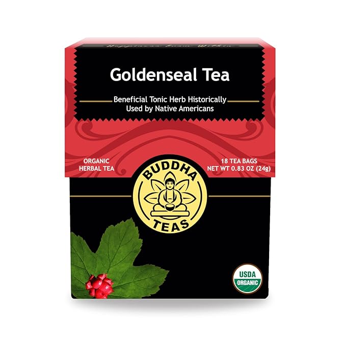 Buddha Teas Organic Goldenseal Tea - OU Kosher, USDA Organic, CCOF, 18 Bleach-Free Tea Bags