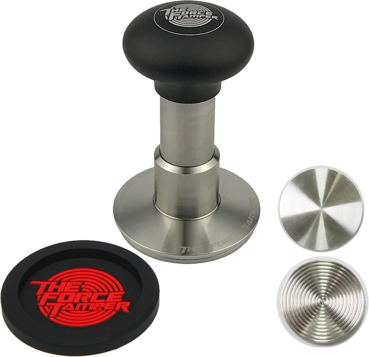 The Force Tamper Automatic Impact Coffee Tamper Adjustable Const Pressure and Autoleveling Extend Set New (Jelly, 58.35mm)