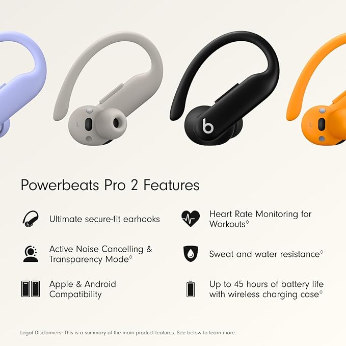Beats Powerbeats Pro 2 Wireless Bluetooth Earbuds with AppleCare+ (2 years) - Jet Black