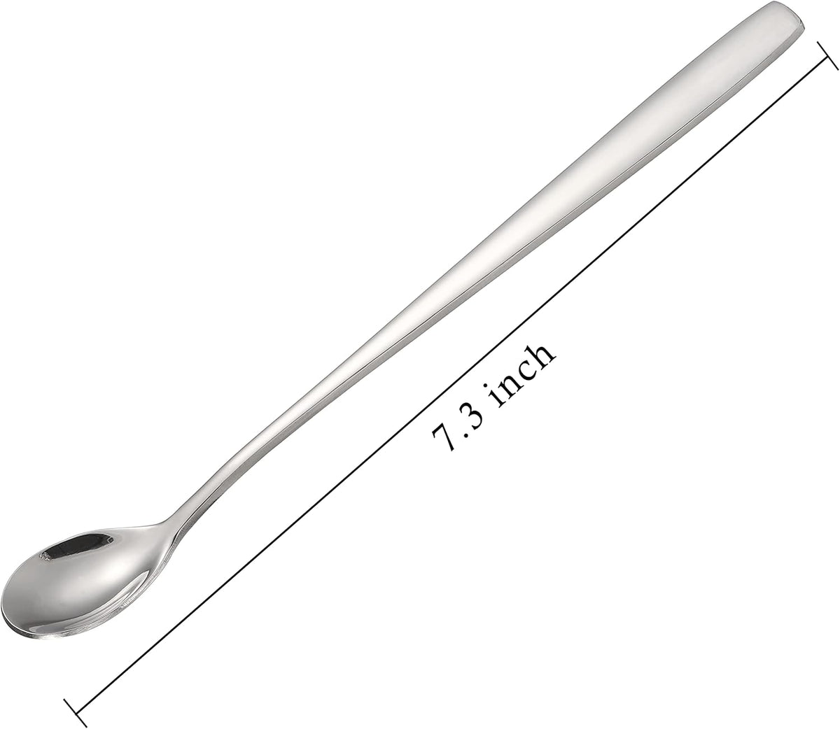 Stainless Steel Iced Tea Spoons Set of 6 Cocktail stir sticks Spoons Bar Spoon for Cold Drinks