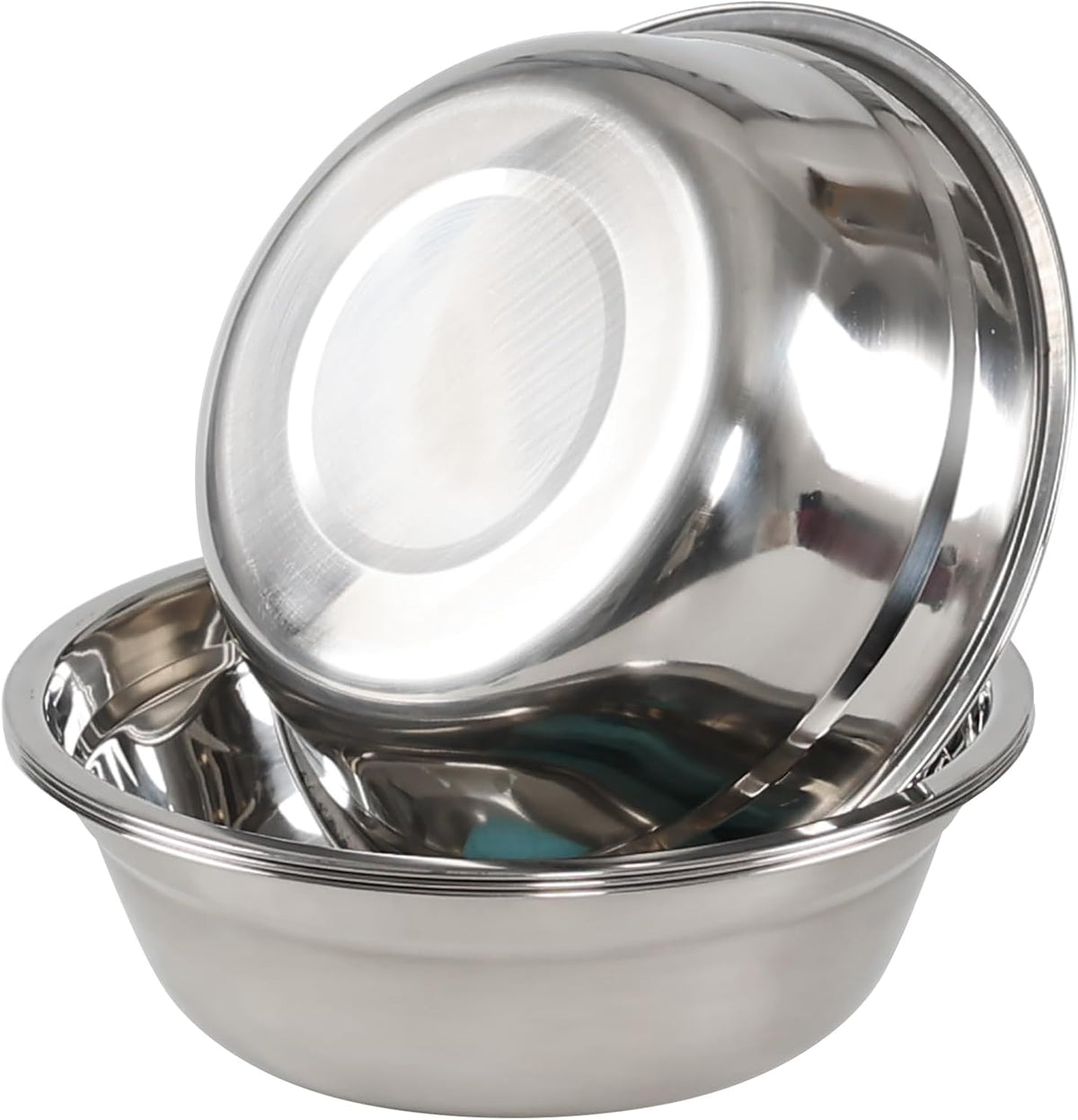 Xyskin Set of 4 Stainless Steel Mixing Bowl Set, Metal Serving Bowls, Great for Cooking, Baking, Prepping