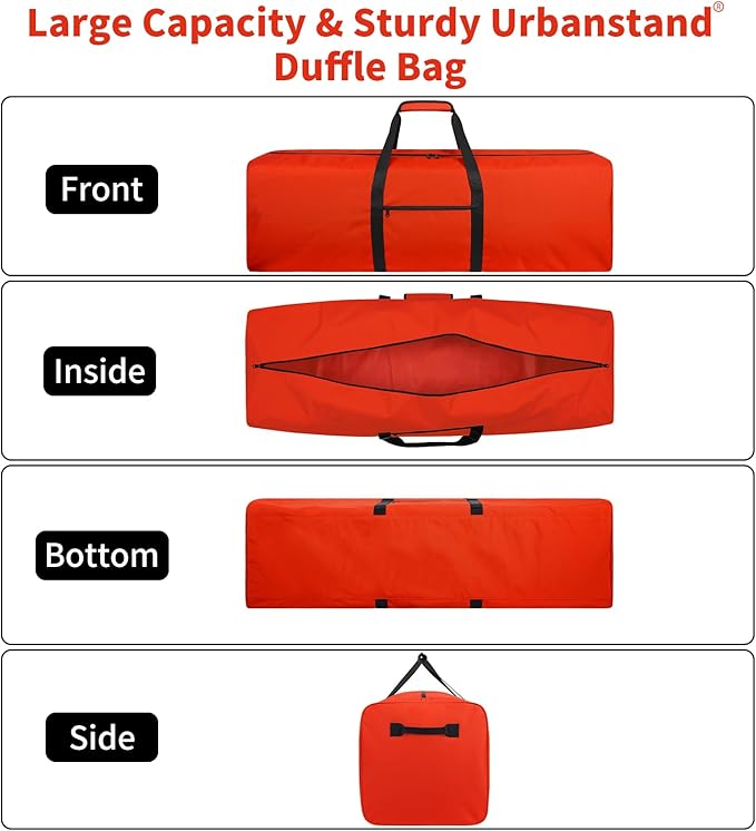 48 Inch Travel Duffle Bag Extra Large Sport Equipment Duffel Bags with 2-way Lockable Zippers Orange
