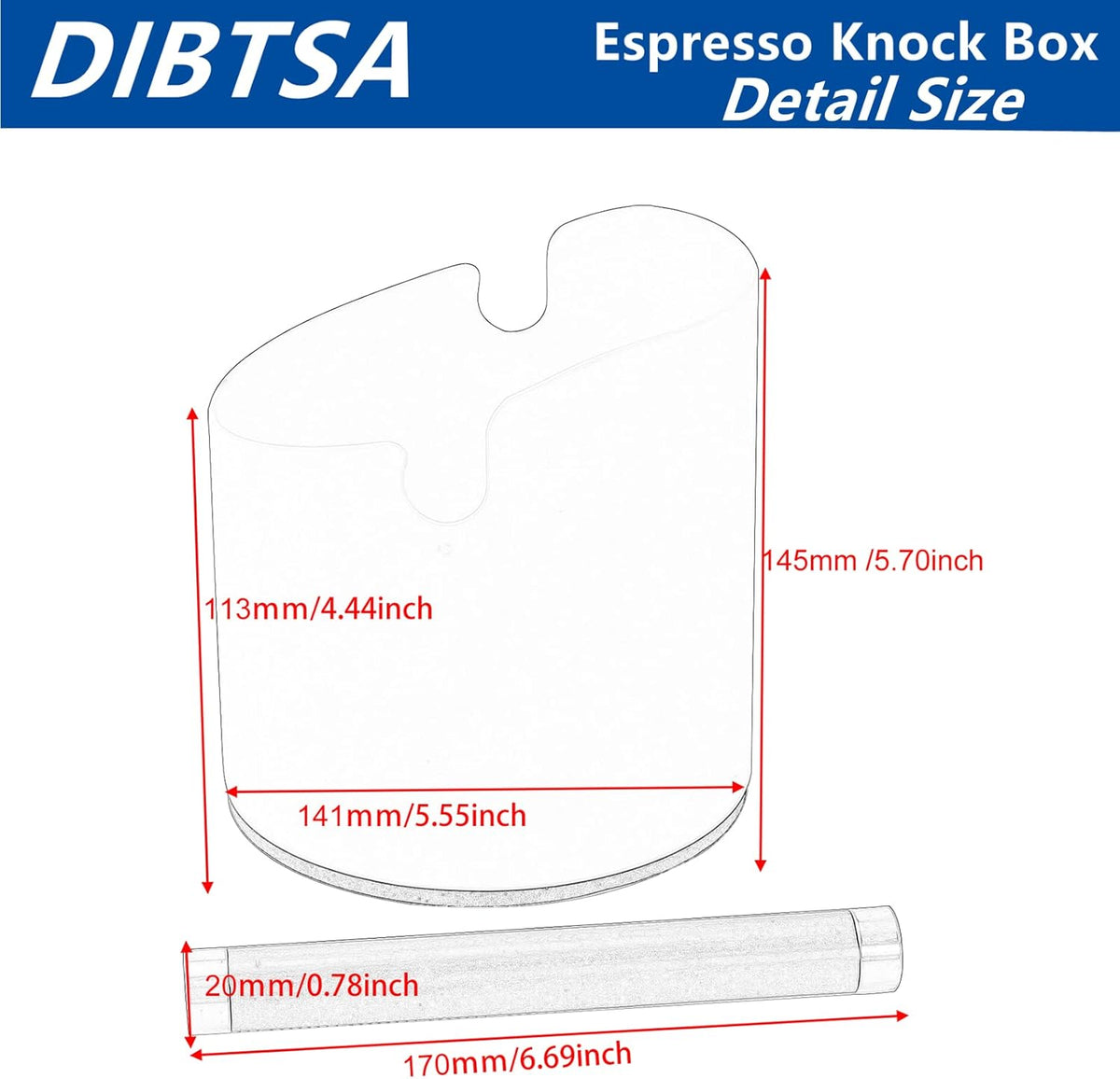 Coffee Knock Box, Espresso Knock Box Stainless Steel Espresso Machine Accessories with Removable Knock Bar and Non-Slip Base Coffee Grounds Container Bin, Large (White)