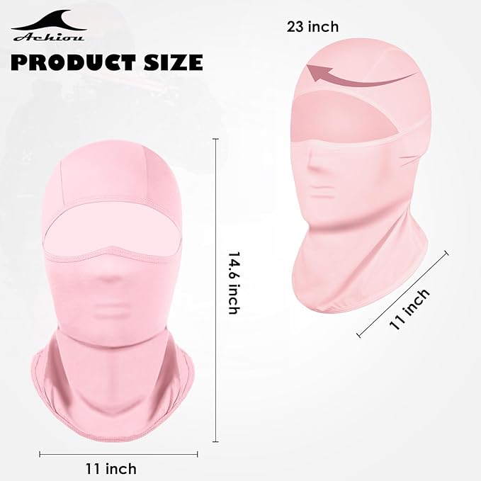 Achiou Balaclava Face Mask, Ski Mask for Men Women Football, Lightweight Sheisty, Ninja Shiesty Sun Hood UV Protector Cycling