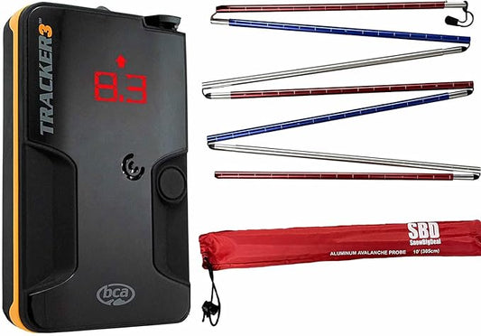 BCA Tracker 3 Avalanche Beacon + SBD 10 Foot American Probe 10 Foot SBD Probe