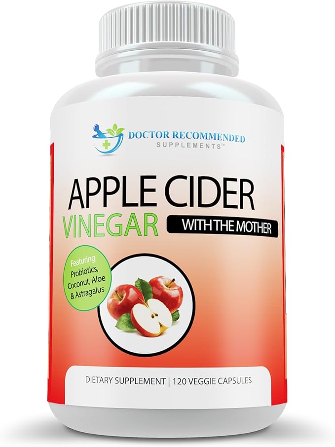 Apple Cider Vinegar Capsules - (120 Veggie Capsules) Organic ACV Supplement with Probiotics - 1500mg per Serving - Supports General Wellness & Digestive Balance - Non-GMO, Made in USA