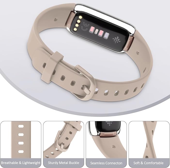2-Pack Bands for Fitbit Luxe Bands for Women Men, Soft Silicone Wristband Replacement Strap for Fitbit Luxe Special Edition Fitness Tracker