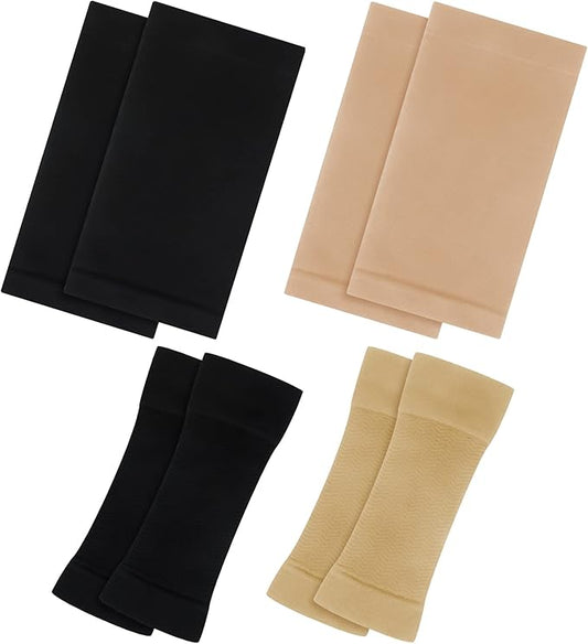 4 Pairs Slimming Arm Shaper and Thigh Slimmers Set, Elastic Compression Arm Shapers Upper Arm Sleeve Slimming Thigh Sleeves Thigh Wraps Slim for Women