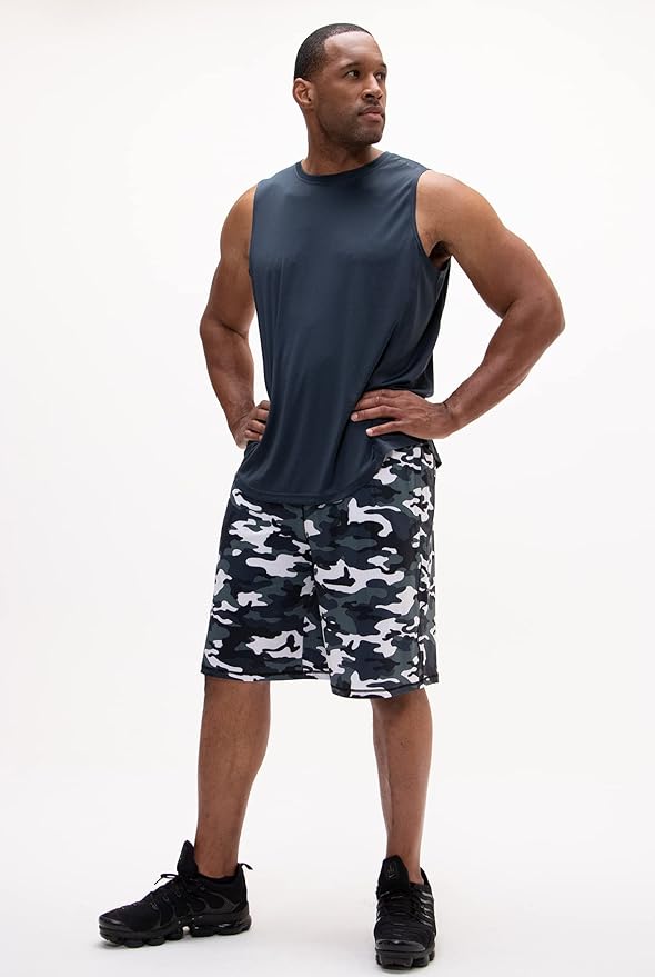 DEVOPS Men's 2-Pack Loose-Fit 10" Workout Gym Shorts with Pockets