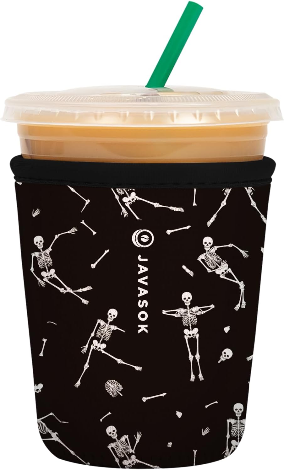 Sok It JavaSok Iced Coffee & Cold Soda Insulated Neoprene Cup Sleeve (Haunted Hustle, Small: 16-20oz)