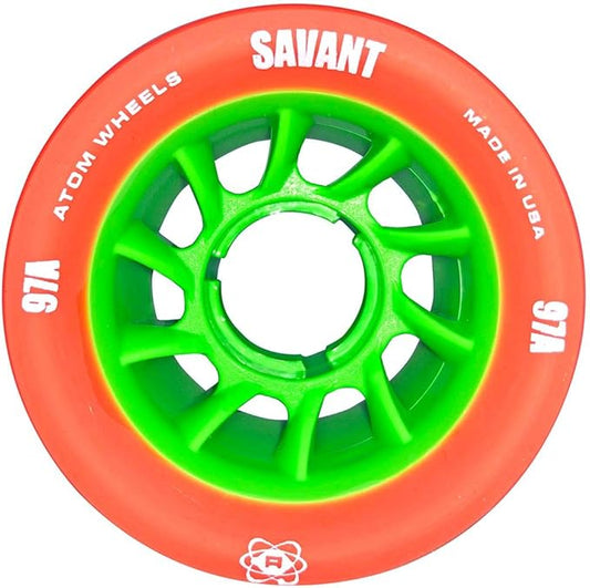 Atom Quad Wheels - Savant (62mmx40mm, Orange (97A), 8pk)