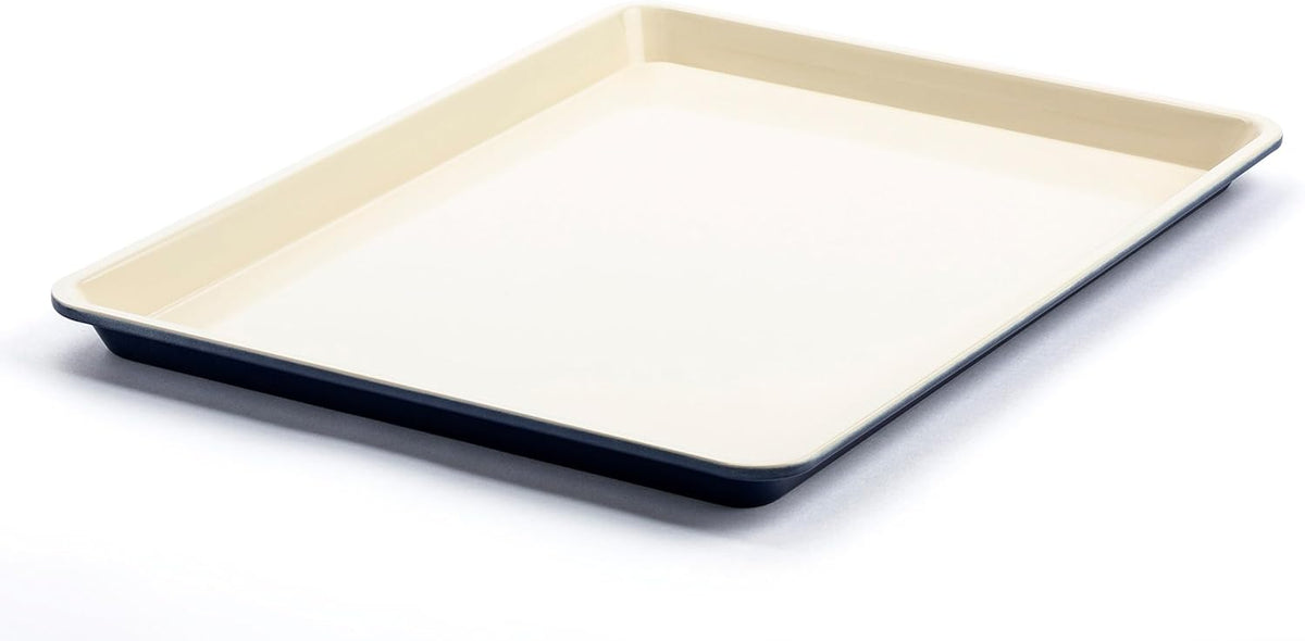 GreenLife Bakeware 18” x 13” Half Cookie Sheet Baking Pan, Non-Toxic PFAS-Free Healthy Ceramic Nonstick, Oven Safe to 450°F, Easy Release, Even Heating, Easy Clean, Navy
