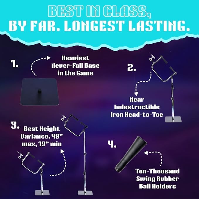 Baseball and Softball Batting Swing Trainer, Attack Tee Helps Master Your Own Perfect Swing Path with AI App Swing Trainer, Perfect for Softball or Baseball Batting