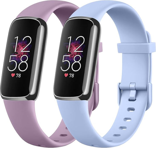 2-Pack Bands for Fitbit Luxe Bands for Women Men, Soft Silicone Wristband Replacement Strap for Fitbit Luxe Special Edition Fitness Tracker