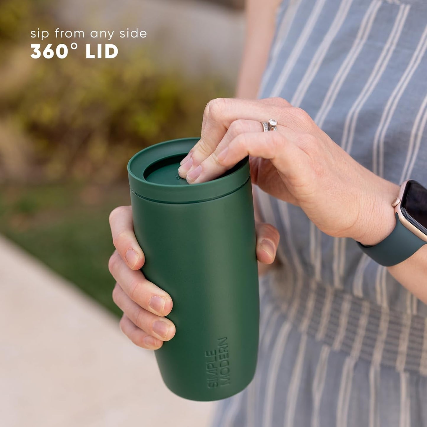 Simple Modern Mother's Day Travel Coffee Mug Tumbler with 360° Lid | Gifts for Her | Ceramic-Lined Insulated Stainless Steel Cold Brew Iced Coffee Cup | Voyager Signature | 16oz | Momma