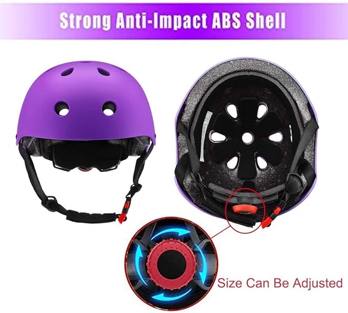 Adjustable Helmet for Ages 5-16 Kids Toddler Boys Girls Youth,Protective Gear with Elbow Knee Wrist Pads for Multi-Sports Skateboarding Bike Riding Scooter Inline skatings Longboard Roller Skate