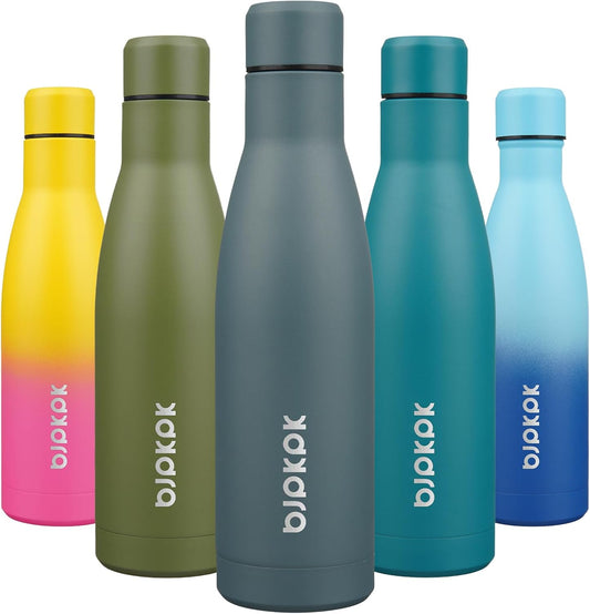 BJPKPK 17oz Insulated Water Bottles Stainless Steel Sports Water Bottles Keep Cold and Hot for Travel Dishwasher Safe,Dark Grey