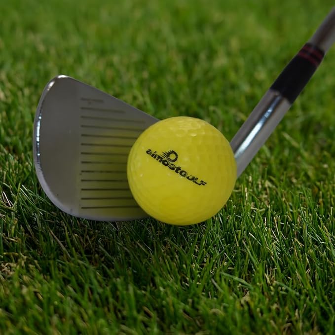 Best Practice Golf Balls on The Planet. Perfect for Golf Training. Solid Contact for Great Feedback. Limited Flight for Backyard use. Safe for Indoors. by AlmostGolf (10 Pack Yellow)