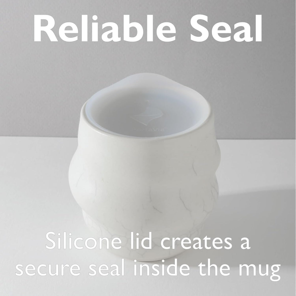 Reusable Coffee Cup Silicone Lid – Fits Most Tumbler, Water Bottle, & Ceramic Coffee Mug Between 2⅝”-2⅞" – Dishwasher-Safe Travel Mug Lid keeps your beverage in your mug (Small - Clear)