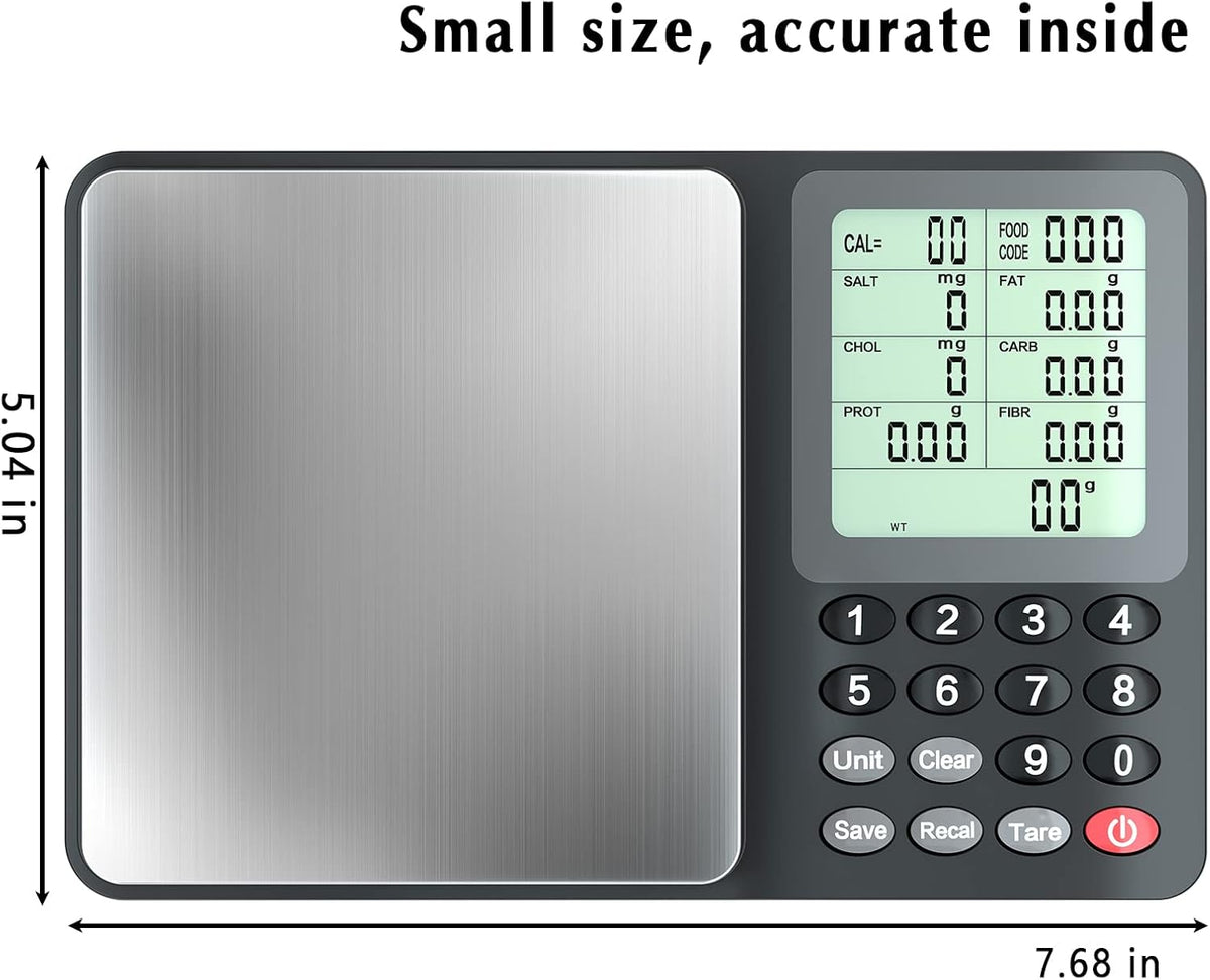 Fuzion Nutrition Food Scale, Digital Food Scale for Weight Loss, Calculating Food Facts, Macro, Calorie, Meal Prep, Portion Control, Stainless Steel