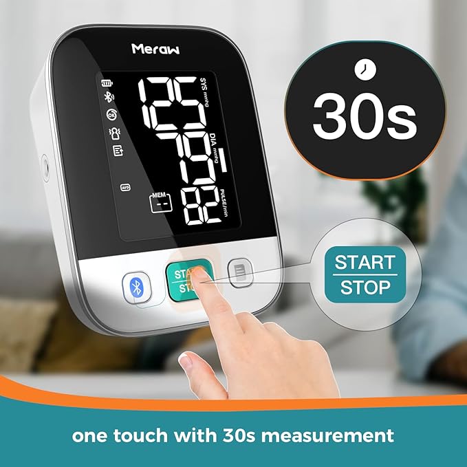 Blood Pressure Monitor Home Use, Blood Pressure Cuff Digital Arm, Blood Pressure Monitor Automatic Cuff 8.7-16.5" Bluetooth App Tracking Irregular Heartbeat Monitoring FSA/HSA Eligible White