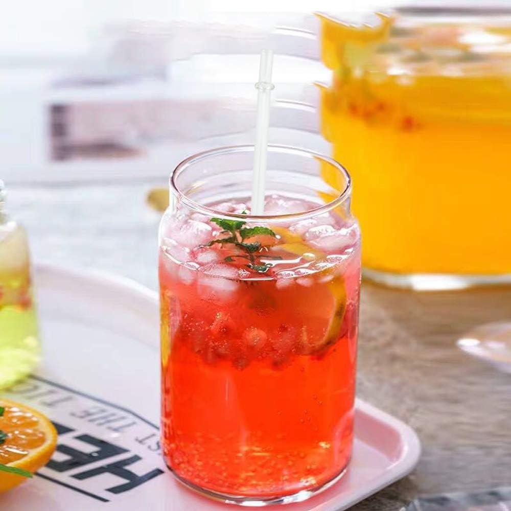 50 Pieces Reusable Straws, BPA-Free, 9" Transparent Hard Plastic Stripe Drinking Straw for Mason Jar Tumbler, Family or Party Use With Cleaning Brush