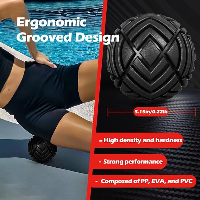 Tetop Fitness Muscle Massage Ball, 3.15in, Therapy Ball for Trigger Point Massage, Myofascial release, Mobility ball for Exercise & Recovery (Purple)