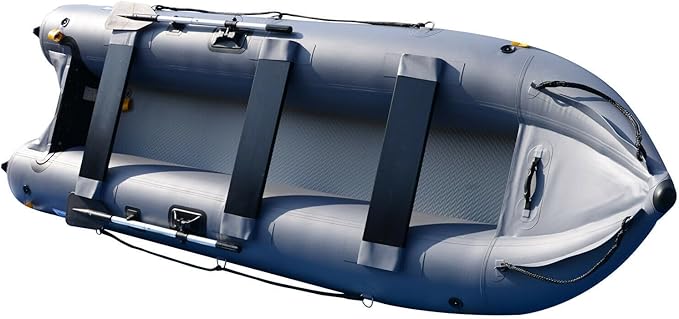 BRIS 14.1ft Inflatable Boat Inflatable Kayak 3 Person Kayak Canoe Fishing poonton Boat