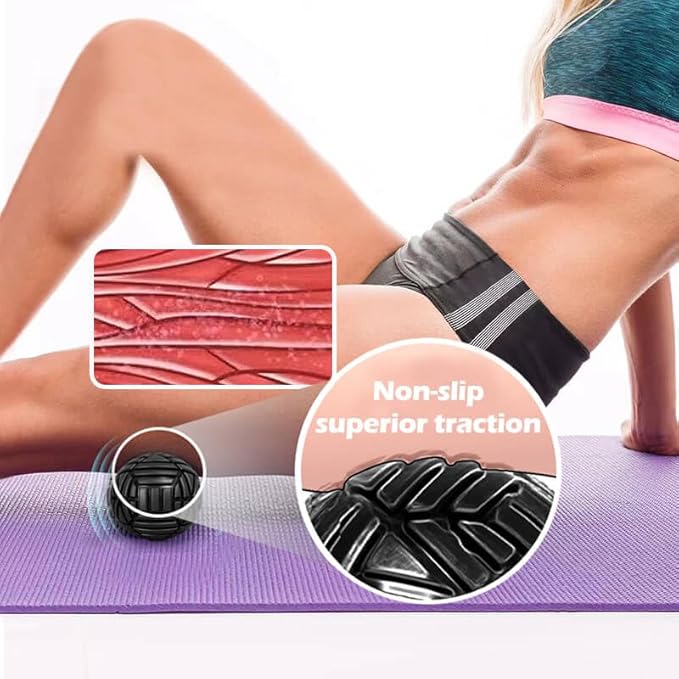 TETOP Fitness Muscle Massage Ball, 3.15in, Therapy Ball for Trigger Point Massage, Trigger Point Ball for Myofascial Release, Mobility Ball for Exercise & Recovery (Black)