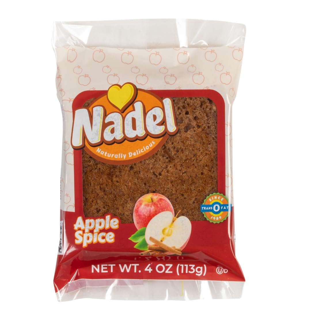 Nadel - NATURALLY DELICIOUS APPLE SPICE CAKE SLICES (8 Pack) Sweet Breads & Cakes, Back to School lunch snack, breakfast bar