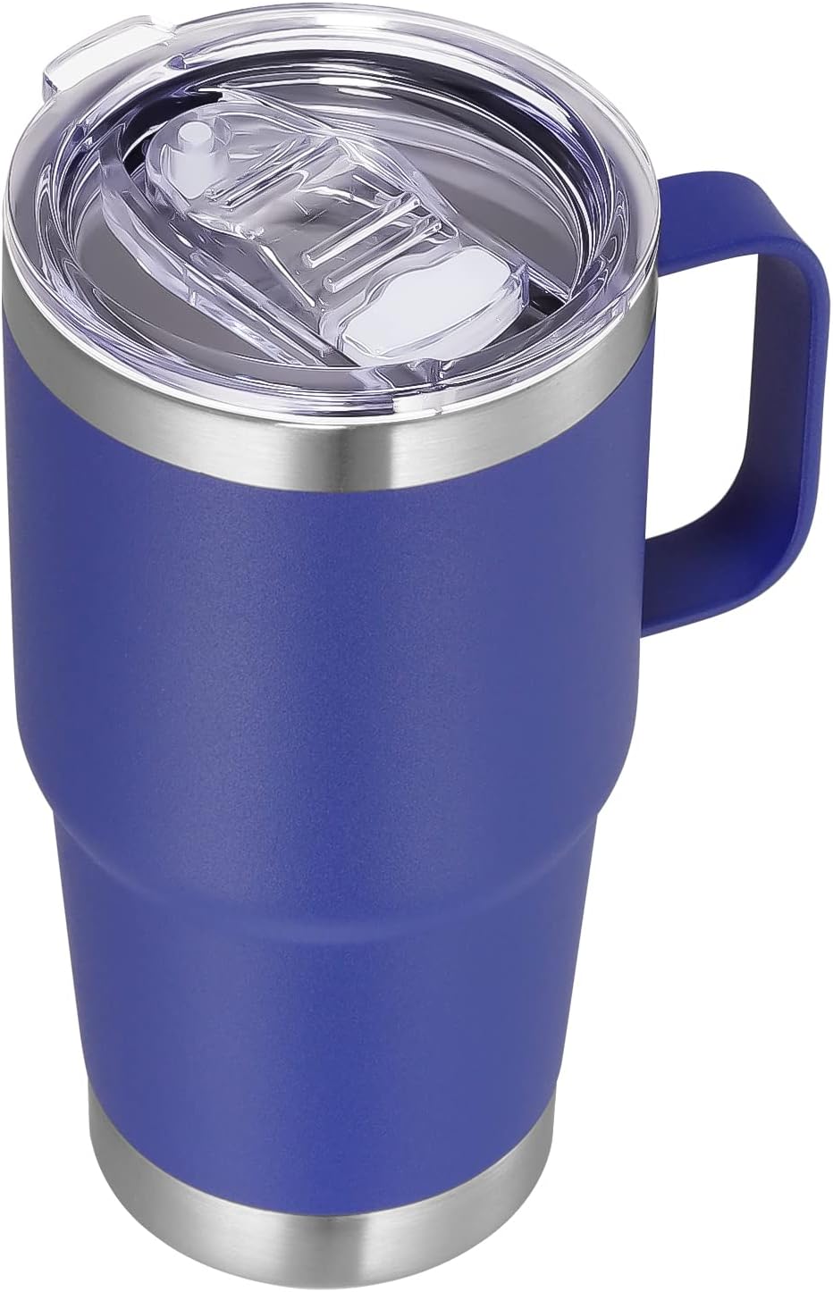 VEGOND 20 oz Tumbler with Handle Lid and Straw, Stainless Steel Insulated Travel Coffee Mug Spill Proof Double Wall Metal Tumbler Cup Keeps Drink Hot and Cold, Royal Blue 1 Pack