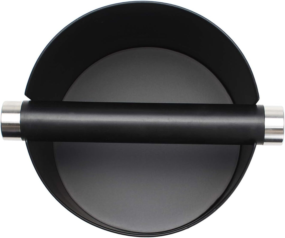 Espresso Knock Box, Stainless Steel Coffee Grounds Knock Box, With Removable Knock Bar and Non-Slip Rubber Base (Black)