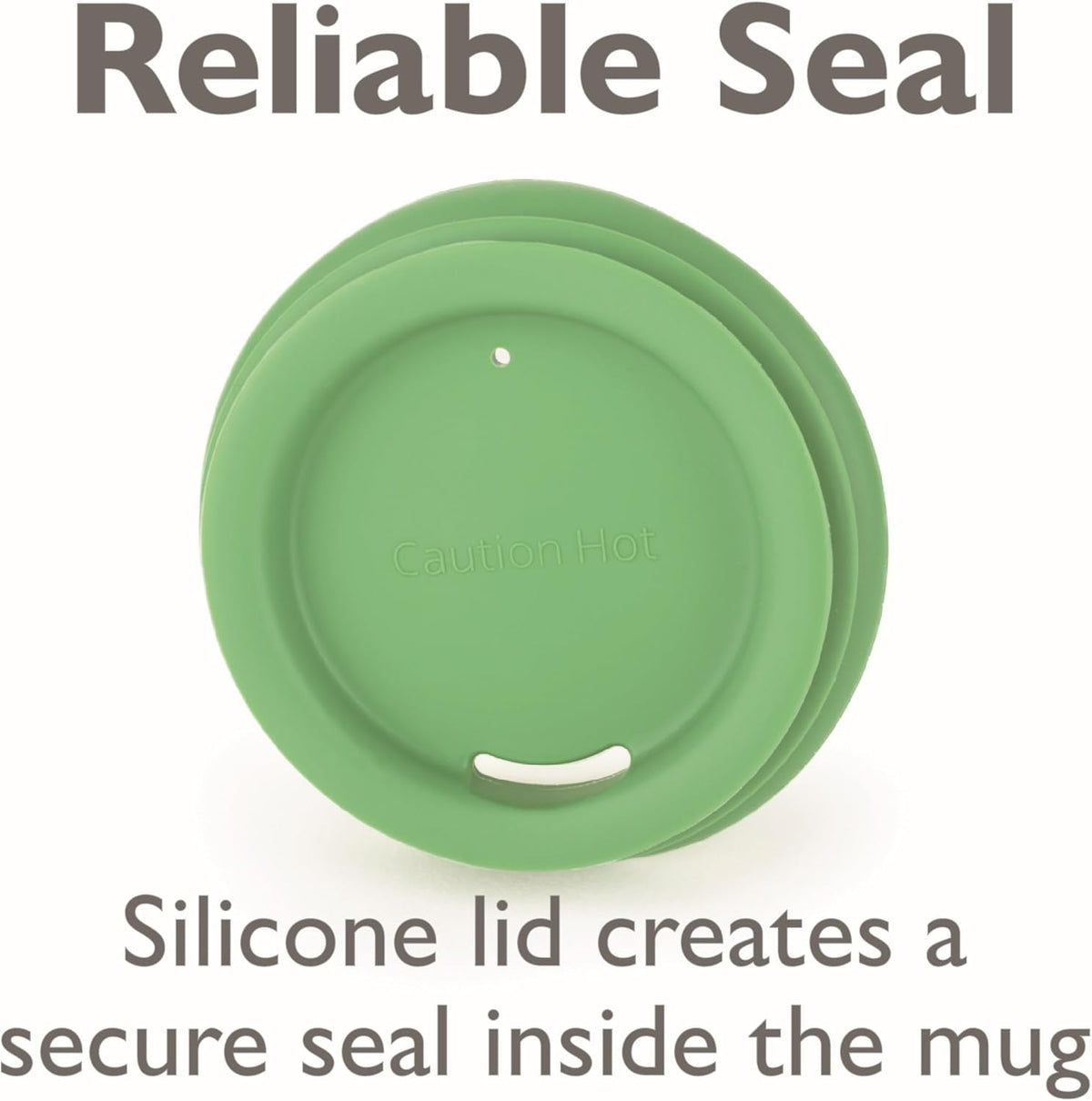 Reusable Coffee Cup Silicone Lid – Fits Most Tumbler, Water Bottle, & Ceramic Coffee Mug Between 3"-3¼" – Dishwasher-Safe Travel Mug Lid keeps your beverage in your mug (Medium - Green)