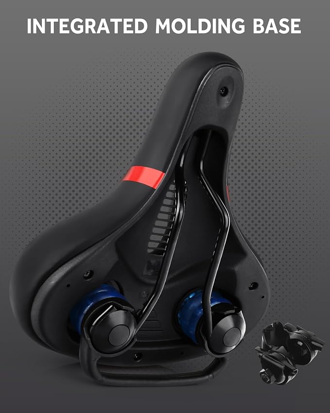 Bicycle Seat Replacement, Bike Seat for Men and Women, Comfort Wide Bike Saddle Memory Foam Padded Soft Bike Seat Cushion Compatible with Peloton, Mountain, City Bikes, Indoor Exercise Bikes