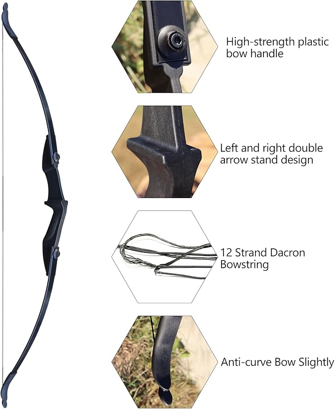 Bow and Arrow Set for Adults Beginner Teens, Dual Arrow Rest for Right and Left Handed Bows 20lbs 30lbs 40lbs Entry Level to Intermediate Archers Complete Equipped Value for Money