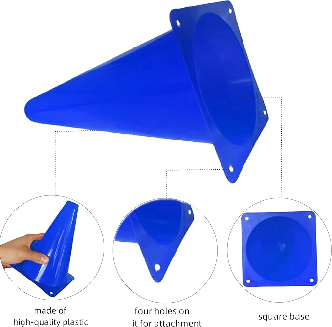 24 Pcs 7 Inch Plastic Traffic Cones, Basketball Football Drills, Skating, Sport Training Agility Markers, Indoor Outdoor Games, Multicolor