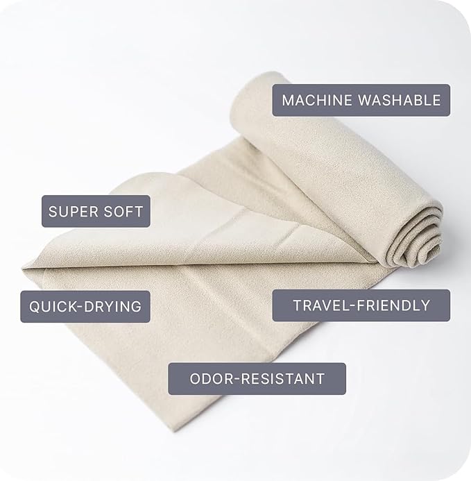 Suede Sweat Towel for Yoga, Pilates, Hot Yoga, Home Workouts, Gym - Soft Absorbent Quick Dry Hand Towel Travel Size