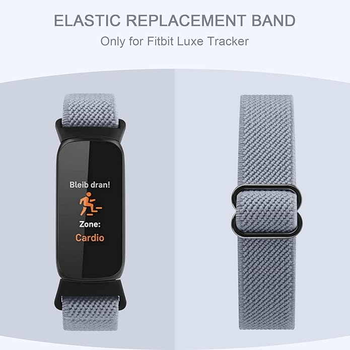 2 Pack Adjustable Elastic Bands for Fitbit Luxe Bands, Soft Stretchy Nylon Loop Strap Replacement Wristband for Fitbit Luxe/Luxe Special Edition Fitness Tracker Women Men