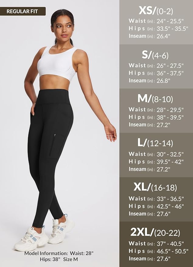 baleaf Women's Fleece Lined Leggings Waterproof Winter Hiking Pants Thermal Running Tights Zipper Pockets High Waisted