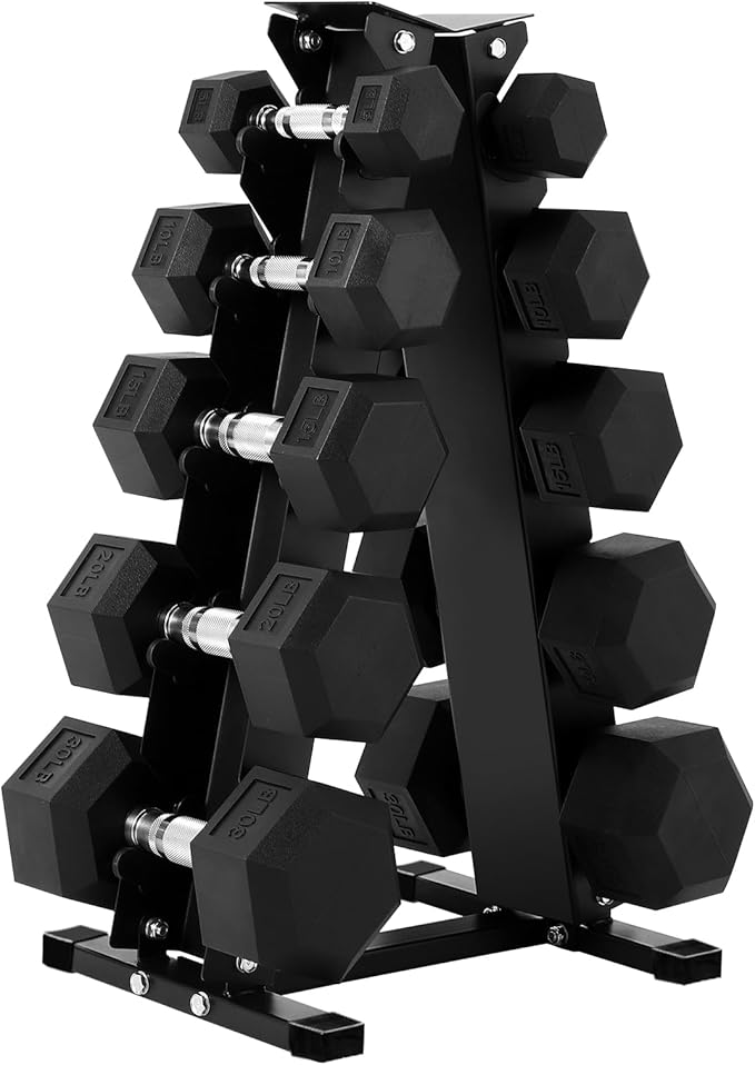 Hex Dumbbells Set, PVC Coated Exercises & Fitness Dumbbell Weights Set for Strength Training Home Gym