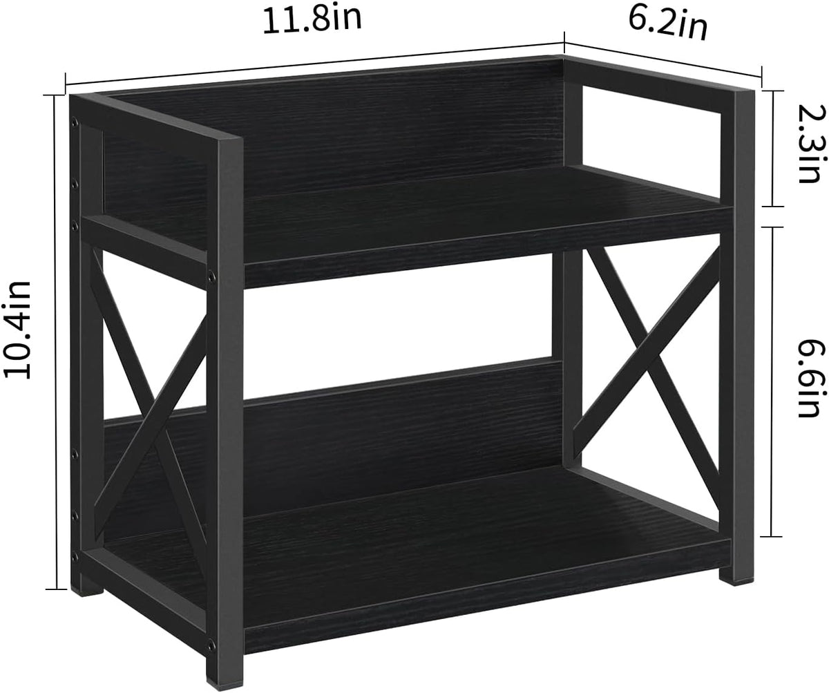 YINMIT Countertop Shelf Organizer,Coffee Bar Accessories,Spice Rack,Coffee Counter Shelf,2 Tier Coffee Organizer Station for Mugs,Cups,Cream,Syrup (Black, Small)