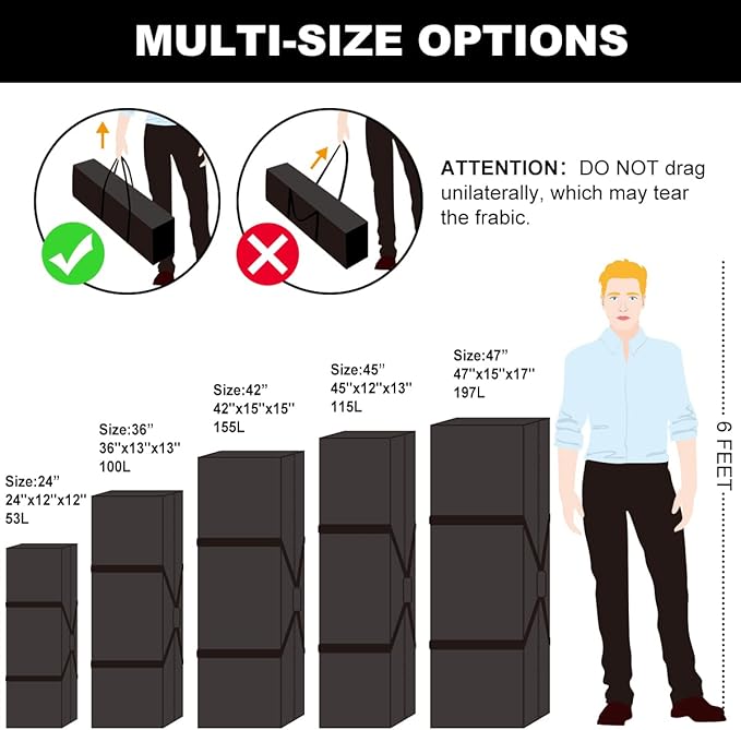 COOLBEBE 24" Sports Duffle Bag - 53L Travel Duffel Tote Bag with Upgrade Zipper Weekender Overnight, Sturdy & Water Resistant Camping duffle (2Pack Black)