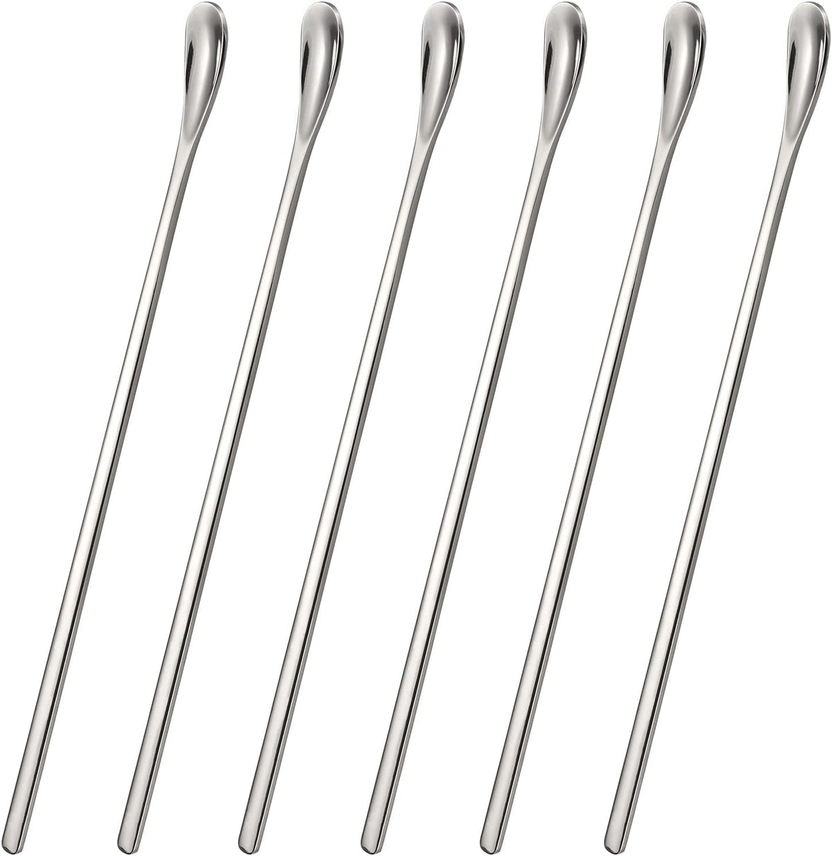 Stainless Steel Cocktail Stir Sticks with Long Handle of 6 Pieces for Coffee & Tea Drinks