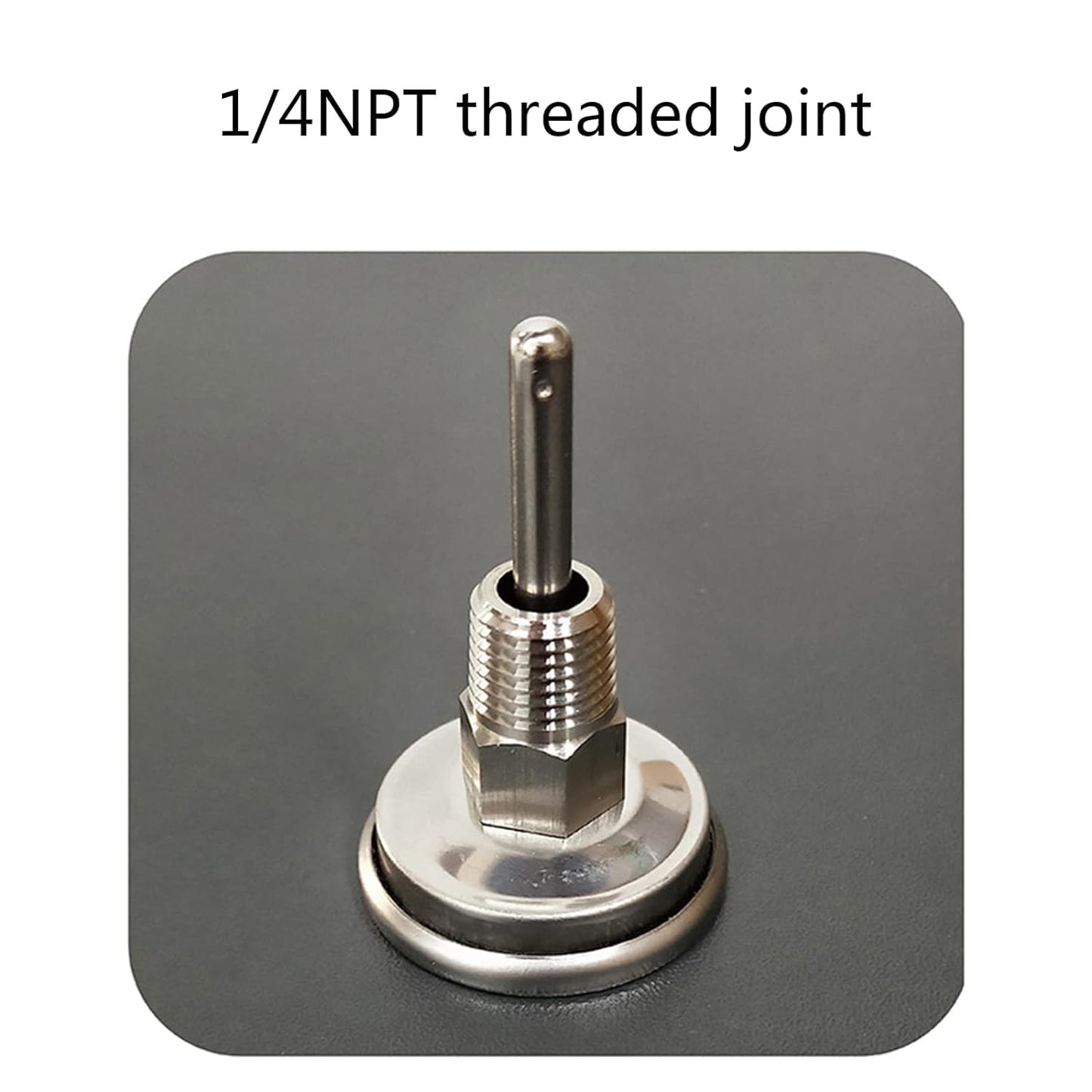Temperature Probe Meter Gauge, Dial Thermometer NPT, Stainless 1/4 NPT Thermometer for Boiler Tea Pot Kettle -10-100℃/0-220ºF Thread Joint Dial Thermometers