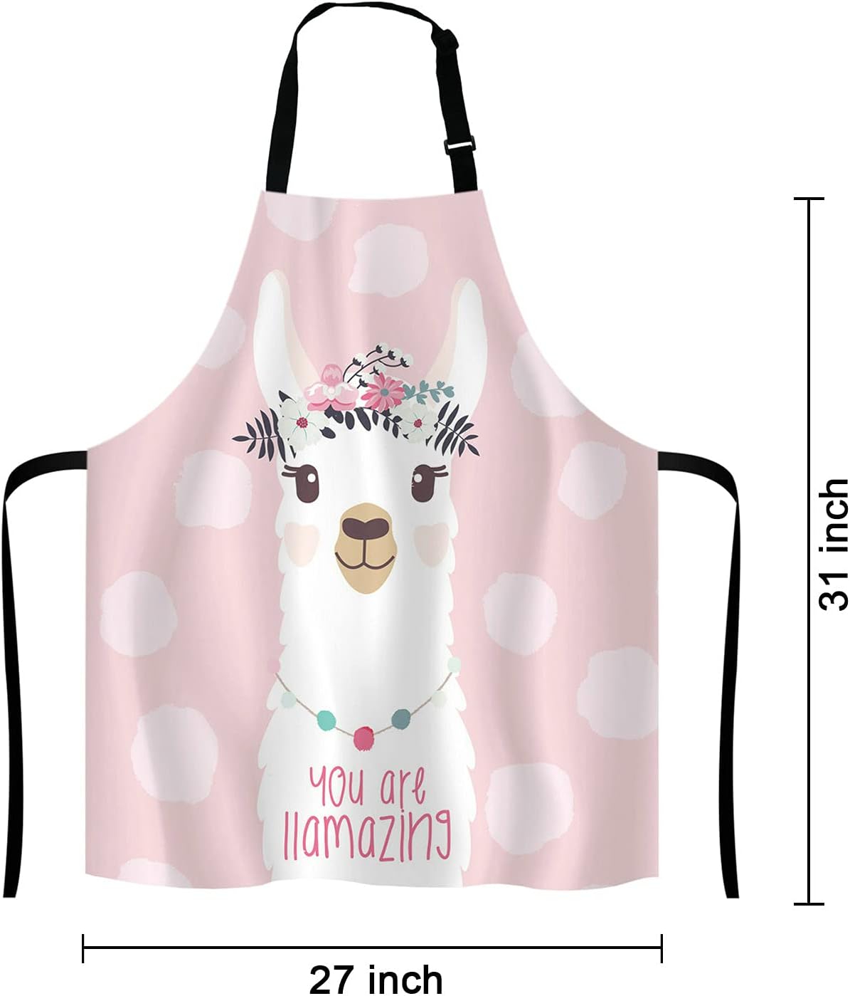 Llama with fun quote You are llamazing Bib Apron with Adjustable Neck for Men Women,Suitable for Home Kitchen Cooking Waitress Chef Grill Bistro Baking Apron