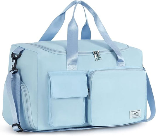 FIORETTO Women's Gym Duffle Bag with Shoes Compartment, 37L Capacity, Ideal for Travel, Gym, Sports, Duffel, Weekender