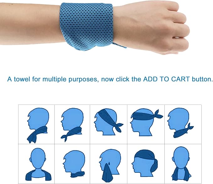 Cooling Towels 20 Pack, 40"x 12" Cooling Rags Neck Wraps for Sports with Carrying Pouch, Gym Cooling Neck Towels for Hor Weather, Sweat, Fitness, Travel