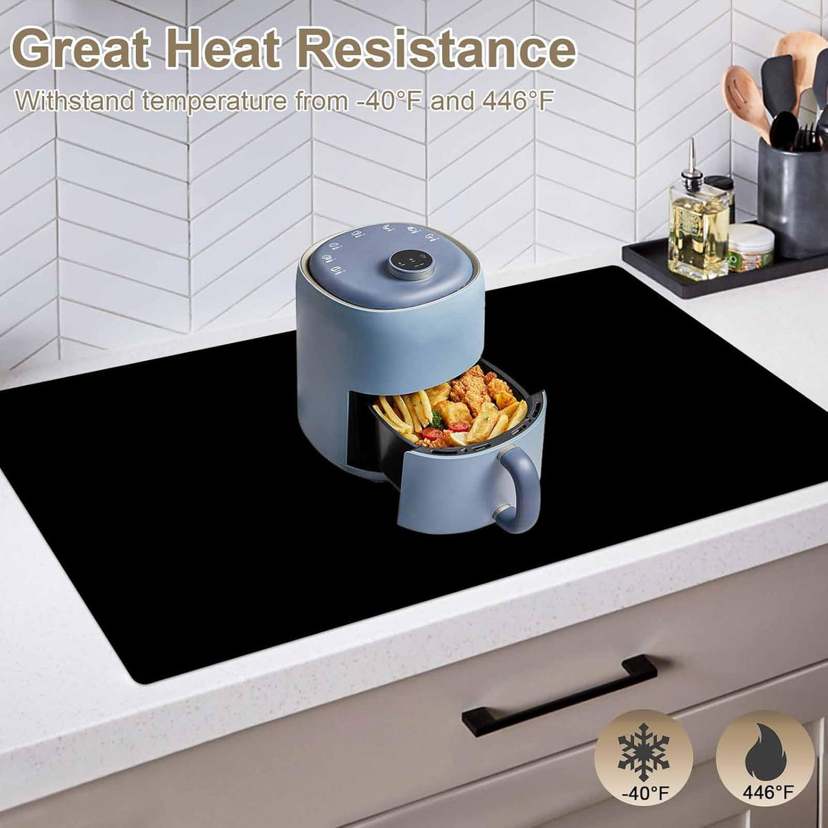 78.7" x 15.7" Large Silicone Mats for Kitchen Counter, Large Heat Resistant Countertop Protector Mat, Non-Slip Waterproof Craft Mat, Semitransparent