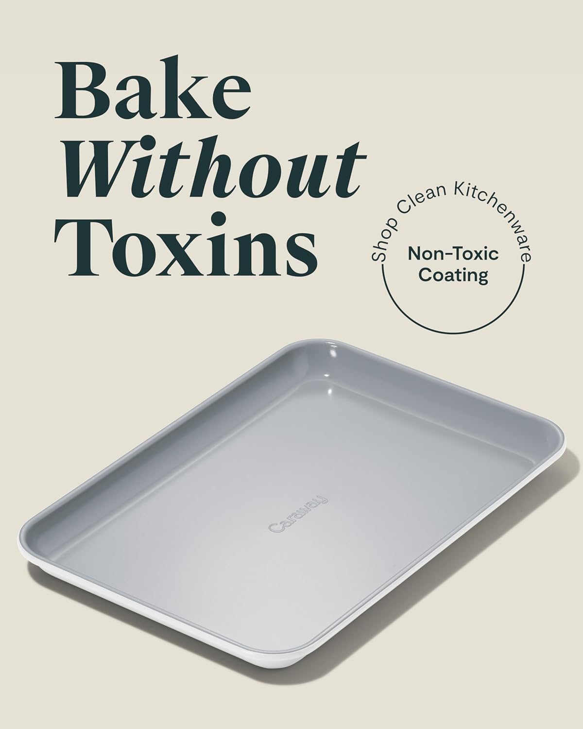 Caraway Nonstick Ceramic Small Baking Sheet (9x13”) – Non-Toxic, PTFE & PFOA Free – Oven Safe – Aluminized Steel Core – Mini Sheet Pan for Baking, Roasting & More - White